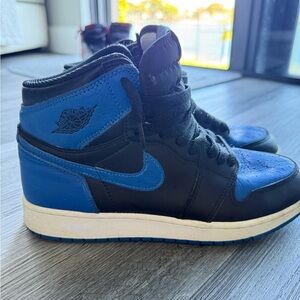 Air Jordan High-Top Sneakers in Black and Blue